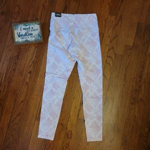 PINK snakeskin print leggings NWT